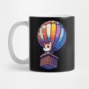 Kitten Lover Hot Air Balloon Ride Japanese Cat Humor Mug